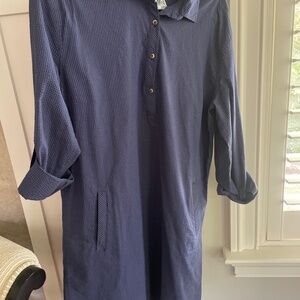 Southern Tide blue dress, roll sleeve large